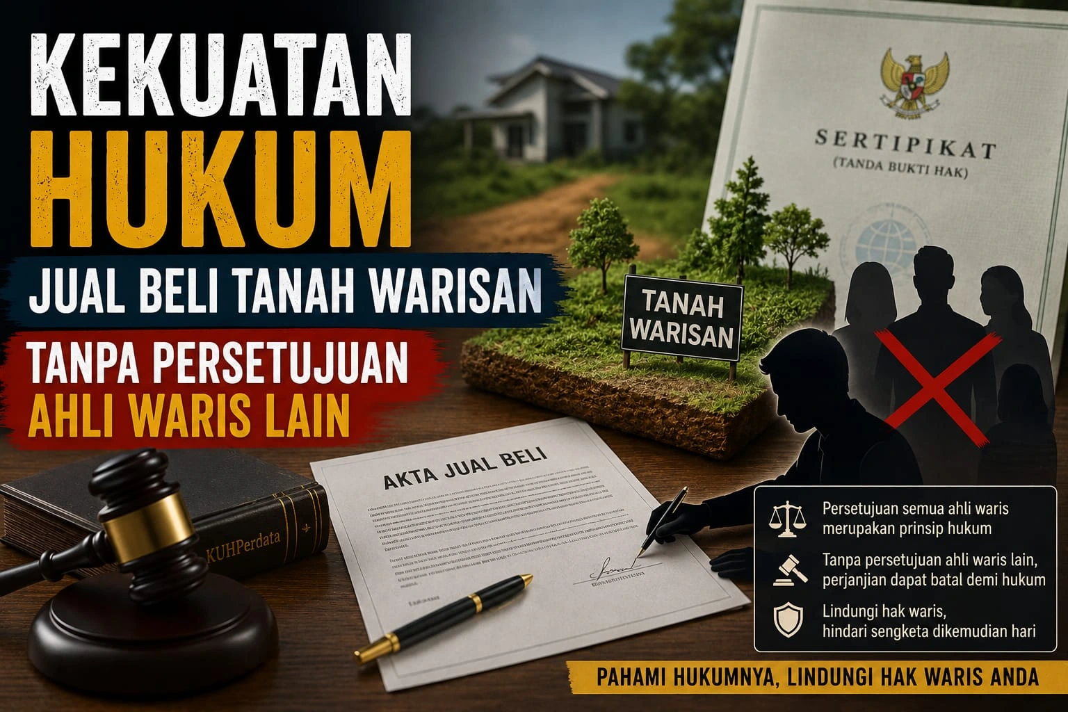 Gambar utama untuk KEKUATAN HUKUM JUAL BELI TANAH WARISAN TANPA PERSETUJUAN AHLI WARIS LAIN